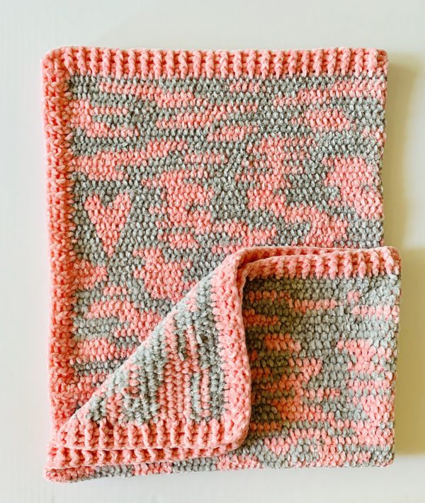 Improv Crochet Baby Blanket folded