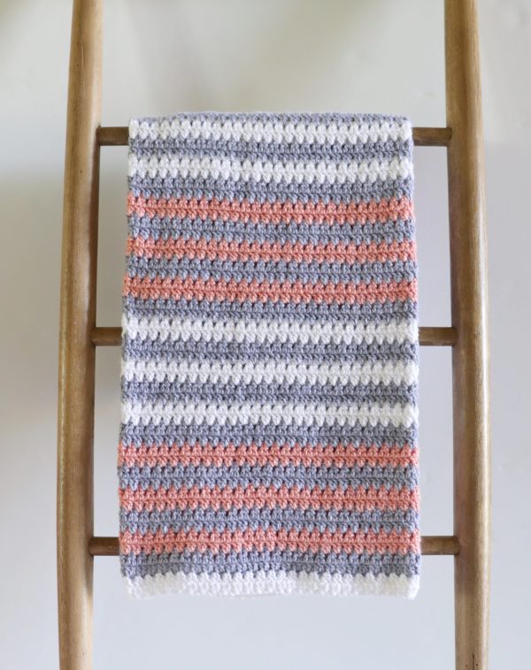 Crochet Mini Modern Granny Blanket on ladder
