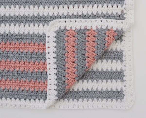 Crochet Mini Modern Granny Blanket with white border