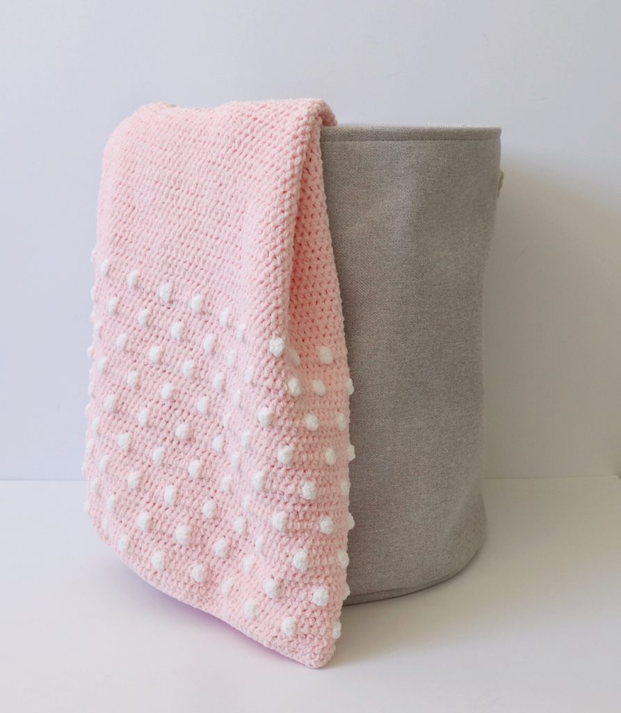 pink polka dot baby blanket