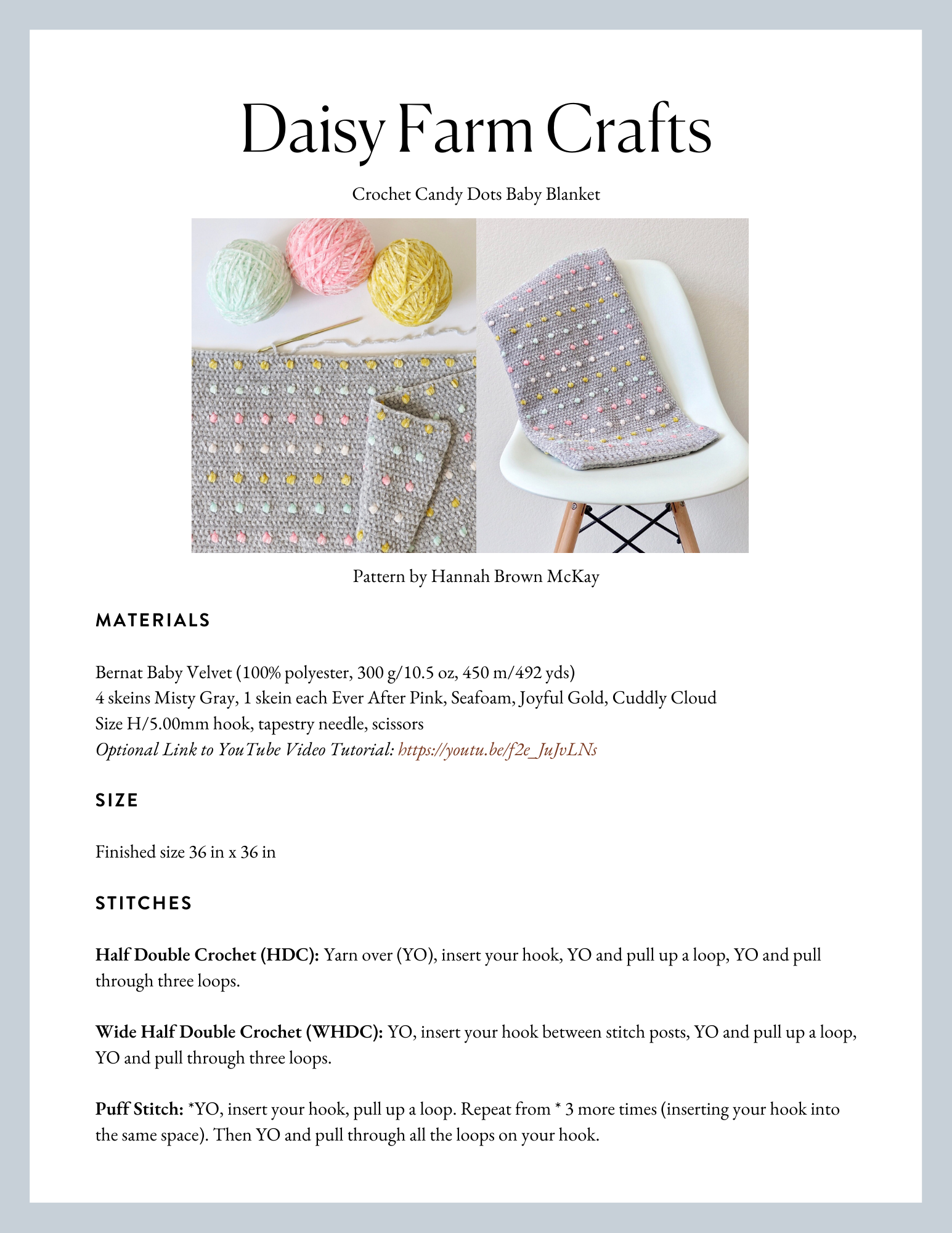 Crochet Candy Dots Baby Blanket Daisy Farm Crafts