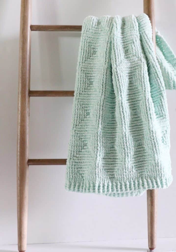 Crochet Ribbed Diamond Blanket