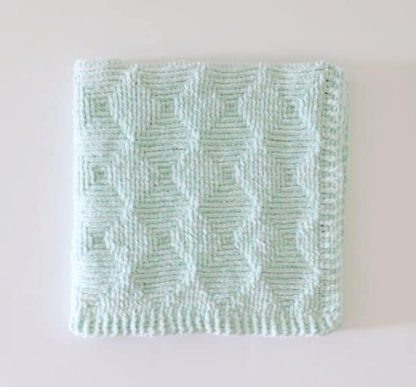 Crochet Ribbed Diamond Blanket folded