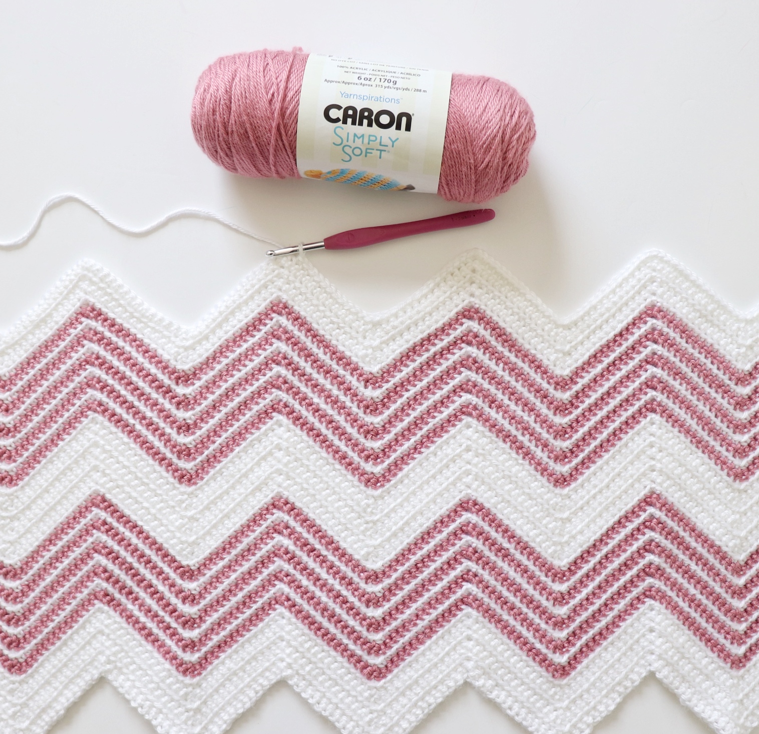 Caron Zigzag Crochet Blanket Pattern