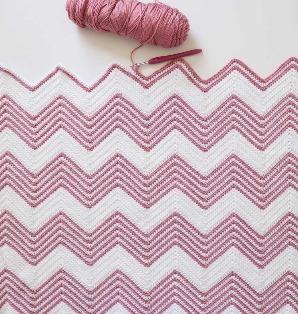 Crochet Front Loop Chevron Blanket