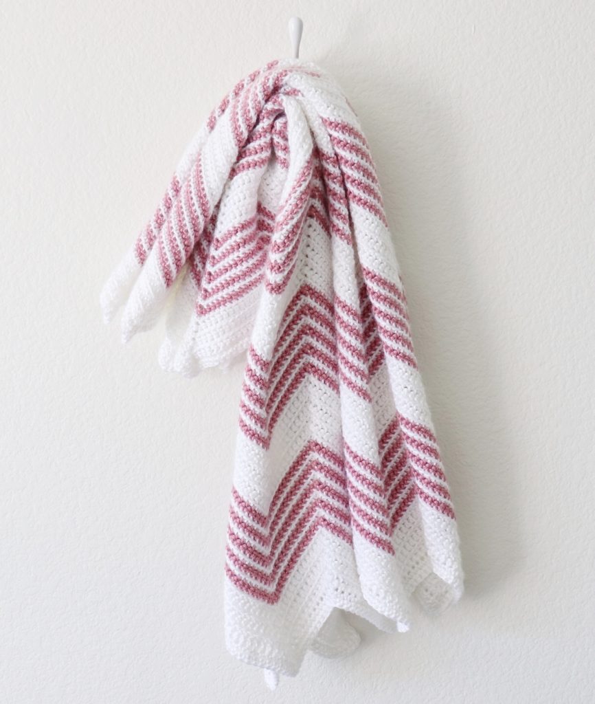 Crochet Front Loop Chevron Blanket