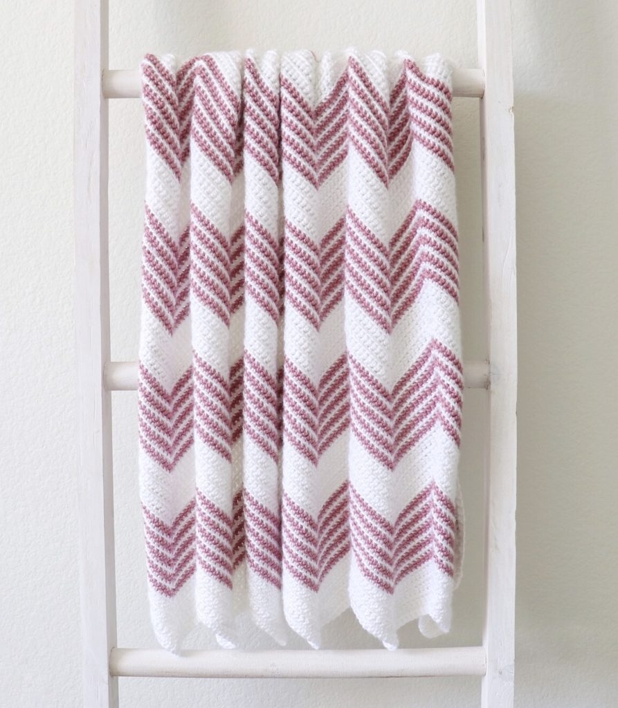 Crochet Front Loop Chevron Blanket