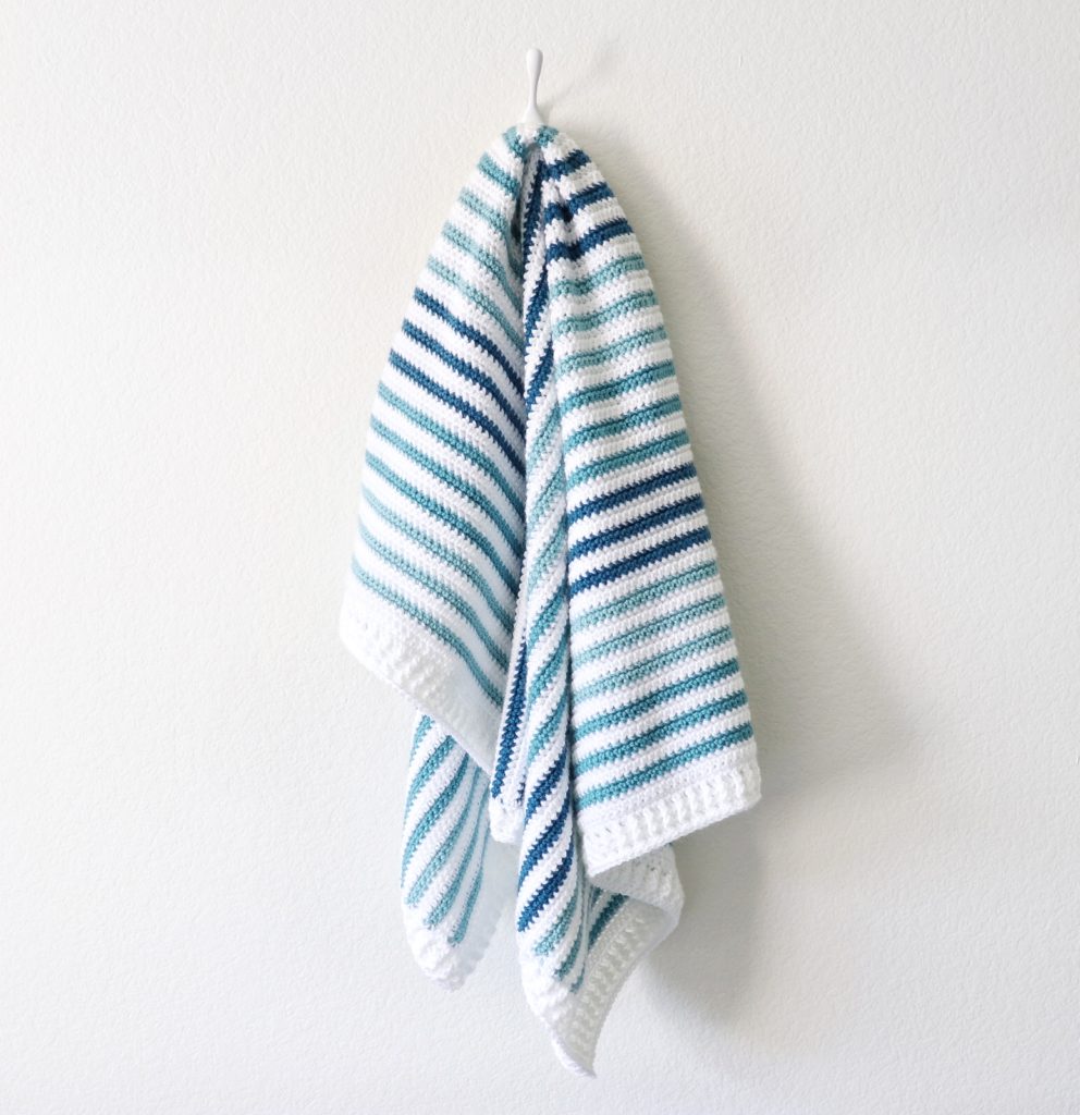Crochet Teal Stripes Baby Blanket