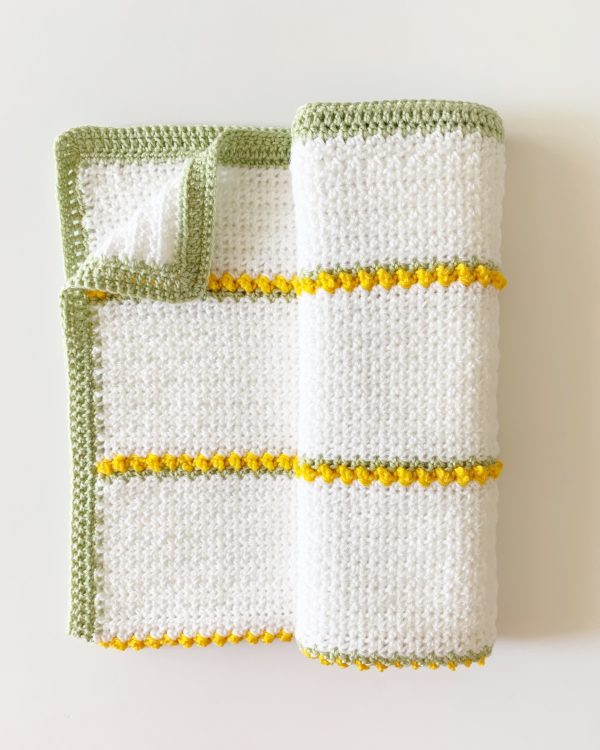 garden crochet blanket folded