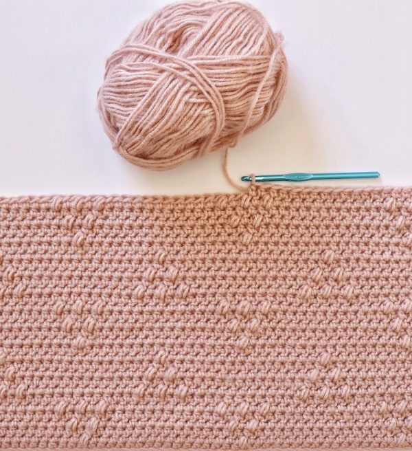 Crochet Triangle Puffs Blanket in progress