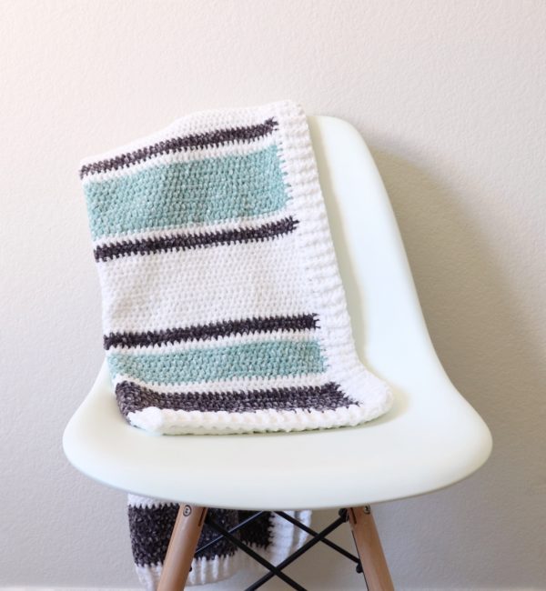 velvet stripes blanket on chair