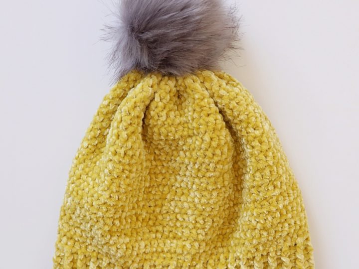 Crochet Velvet Winter Hat