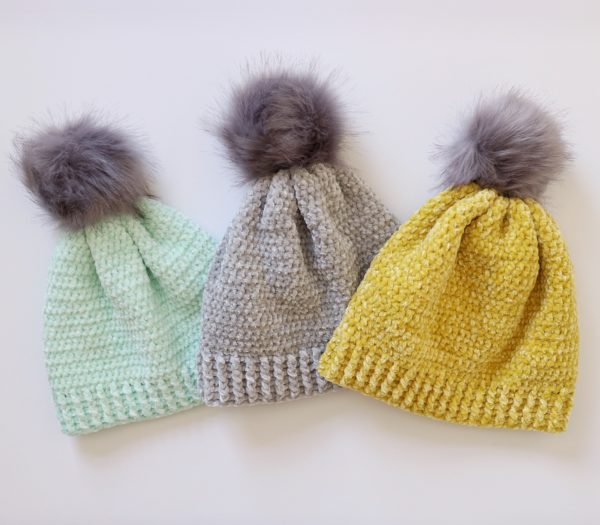 Crochet Velvet Winter Hat