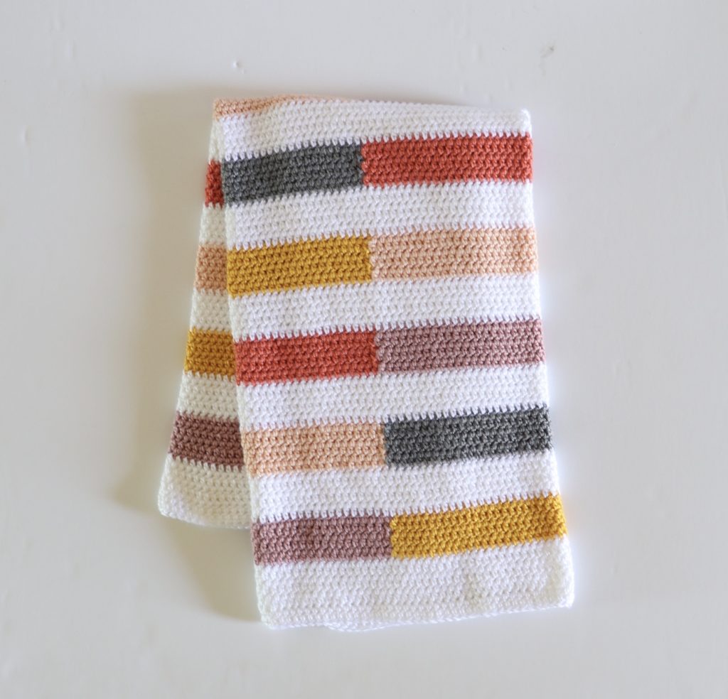 Colorful Half Stripe Blanket folded
