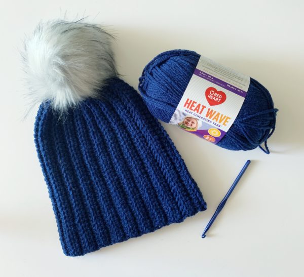 crochet hat with yarn