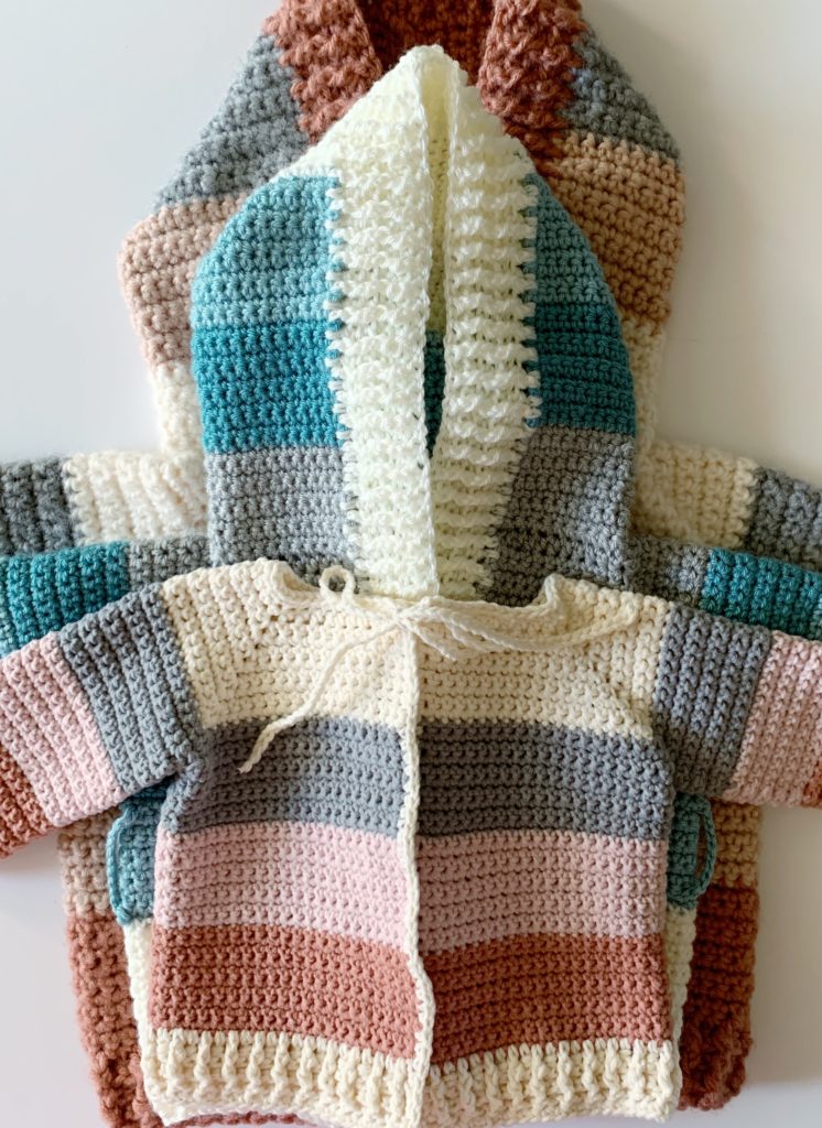 Crochet Four Color Baby Sweater - Daisy Farm Crafts