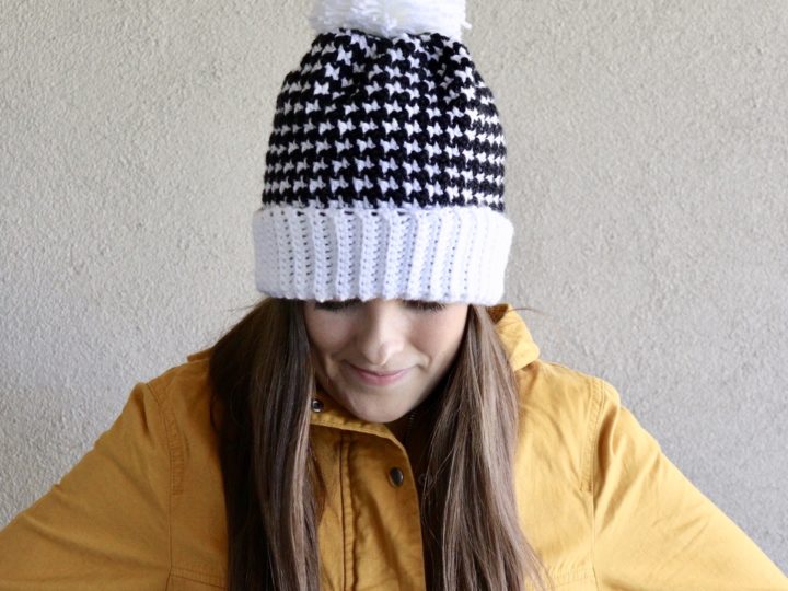 Houndstooth Crochet Hat