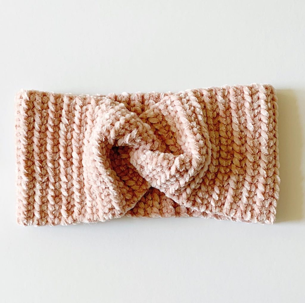 Crochet Velvet Twist Headband