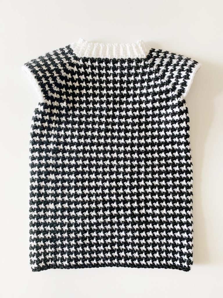 Crochet Houndstooth Baby Sweater Dress