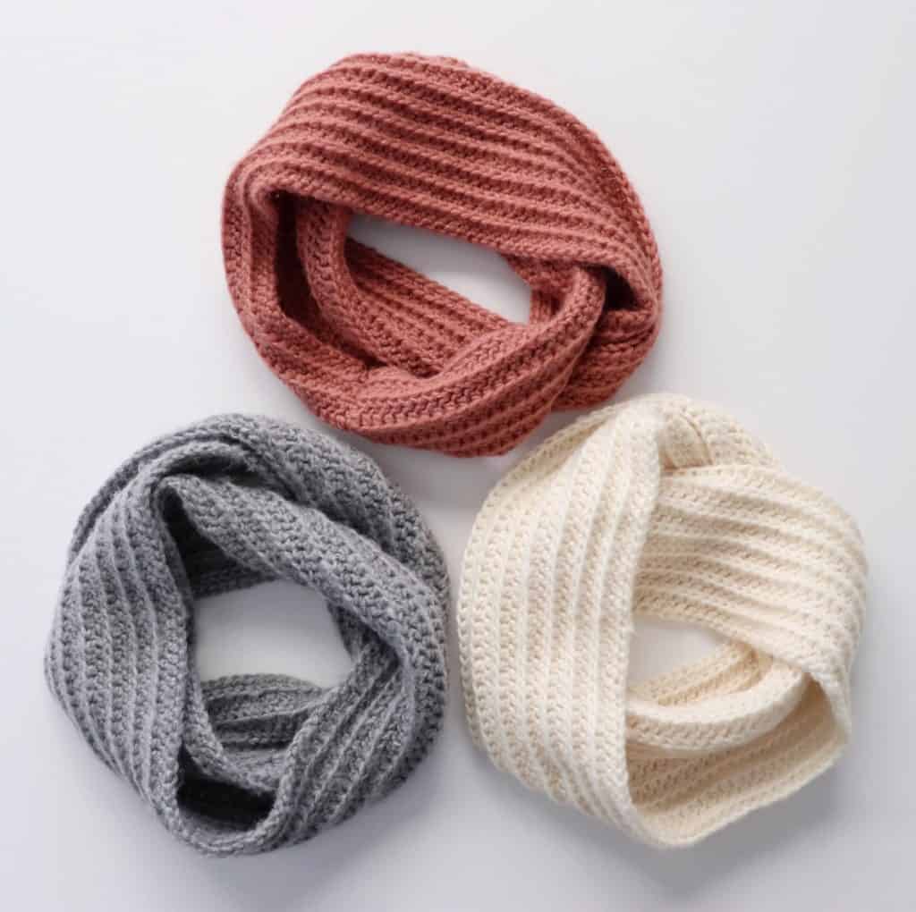 3 crochet infinity scarves
