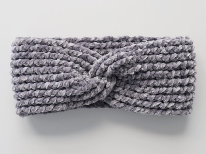 Crochet Ribbed Velvet Twist Headband