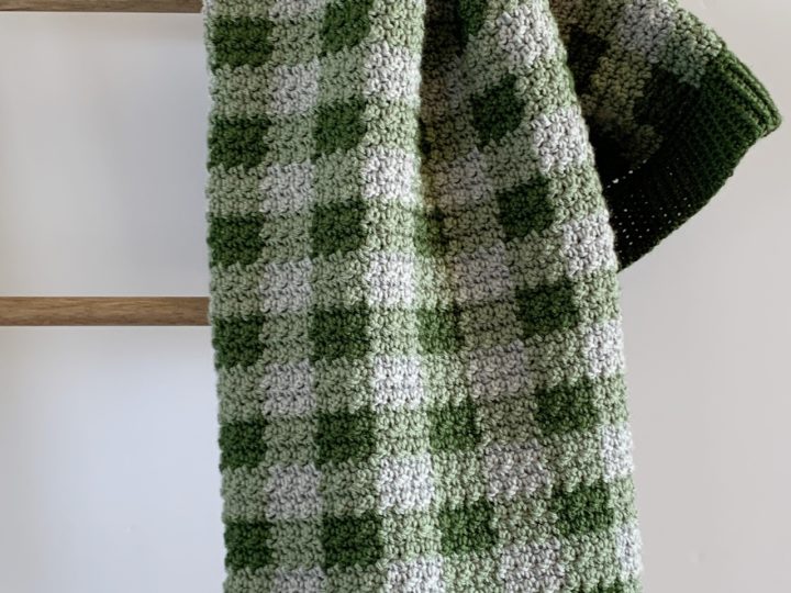 Green Gingham Baby Blanket