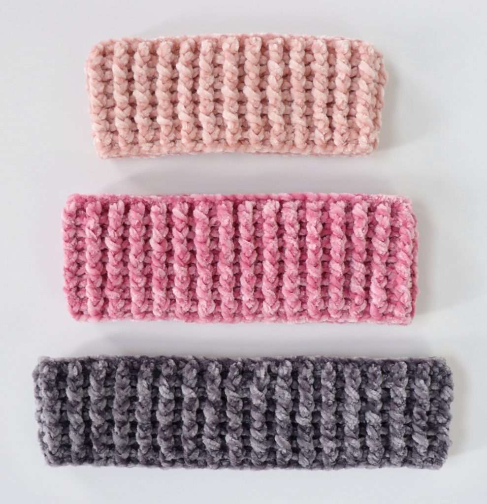 ribbed velvet crochet headbands