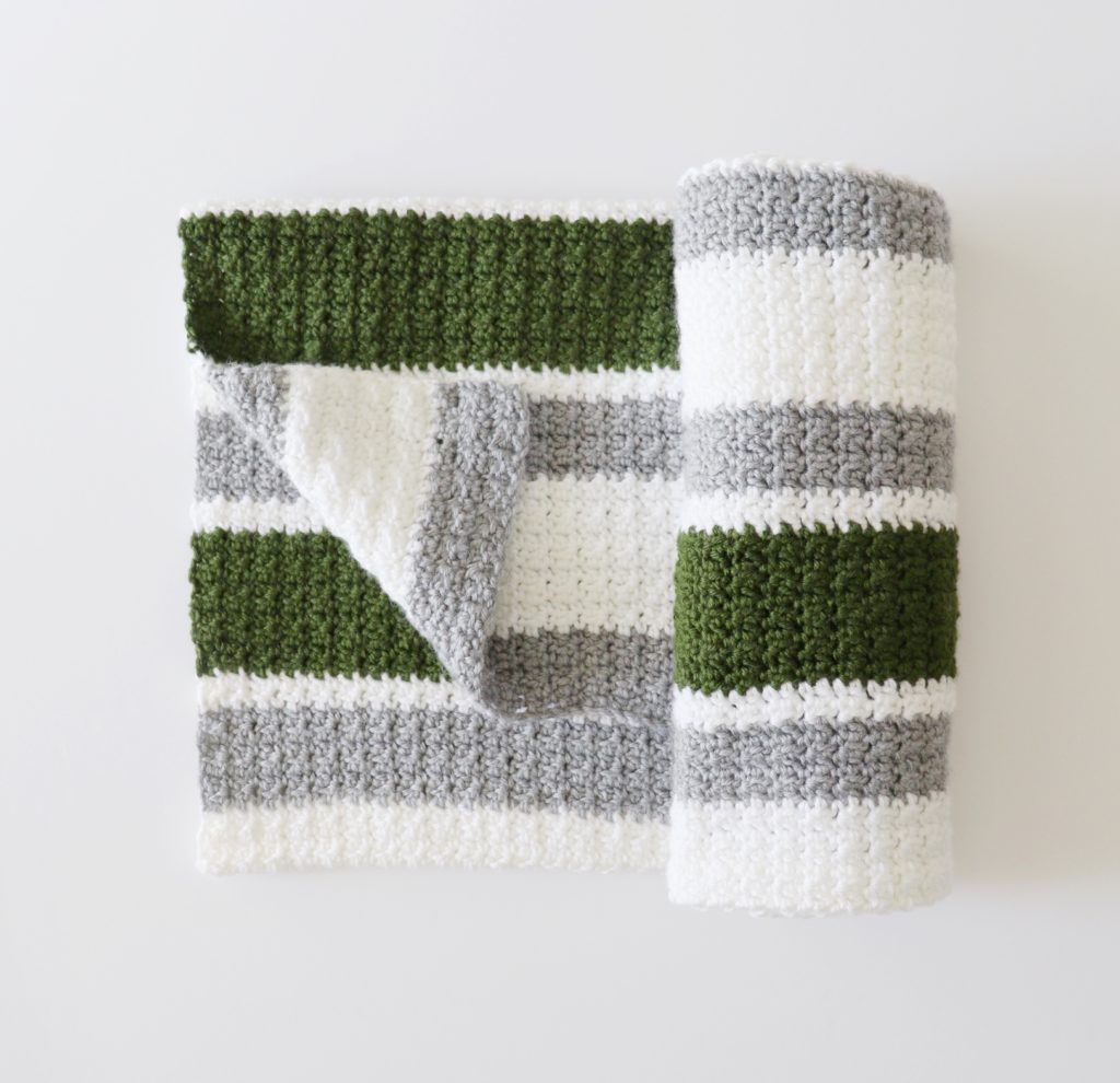 beginner striped blanket folded