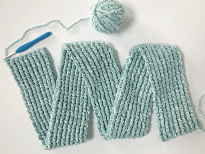 Crochet Velvet Ribbed Infinity Scarf