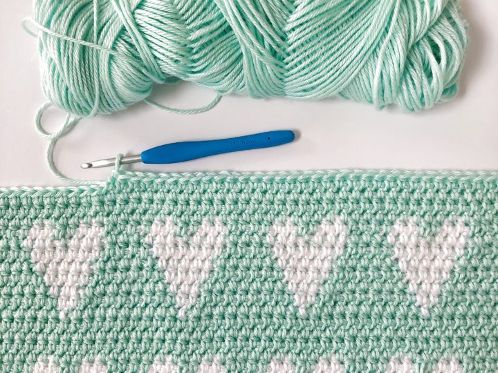 Crochet Modern Hearts Baby Blanket