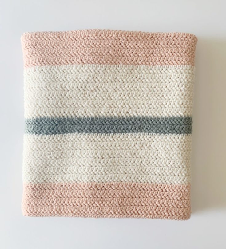 Beginner Herringbone Half Blanket