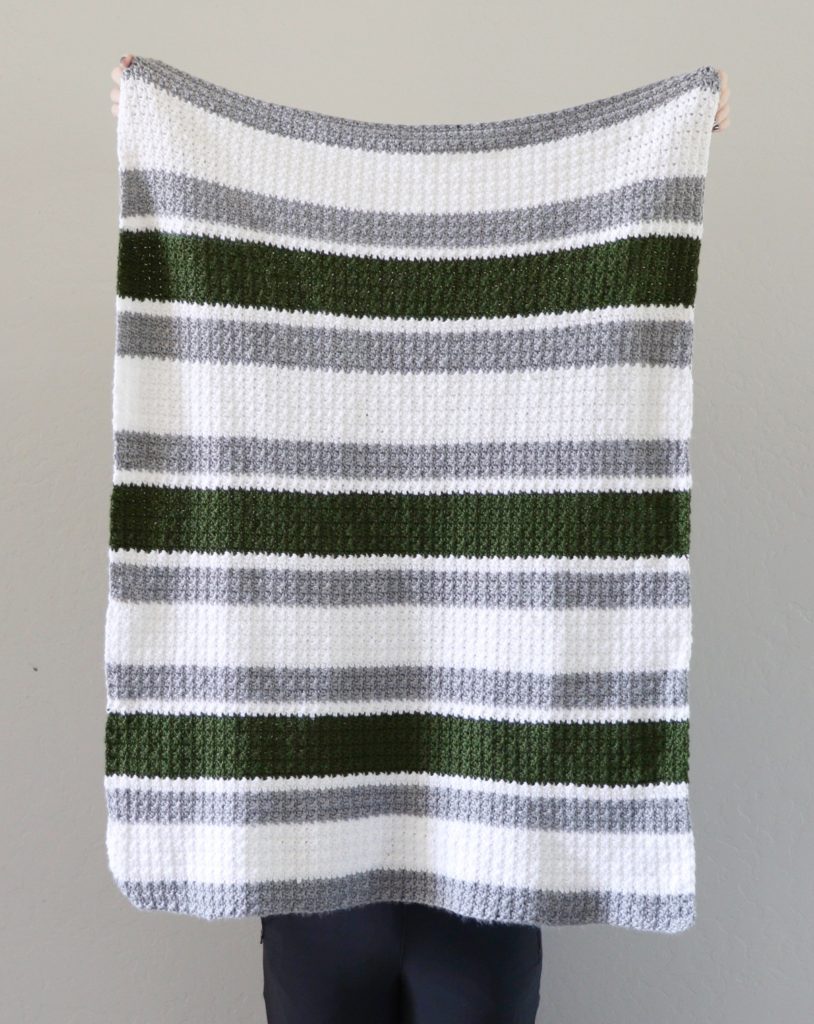 beginner striped crochet blanket