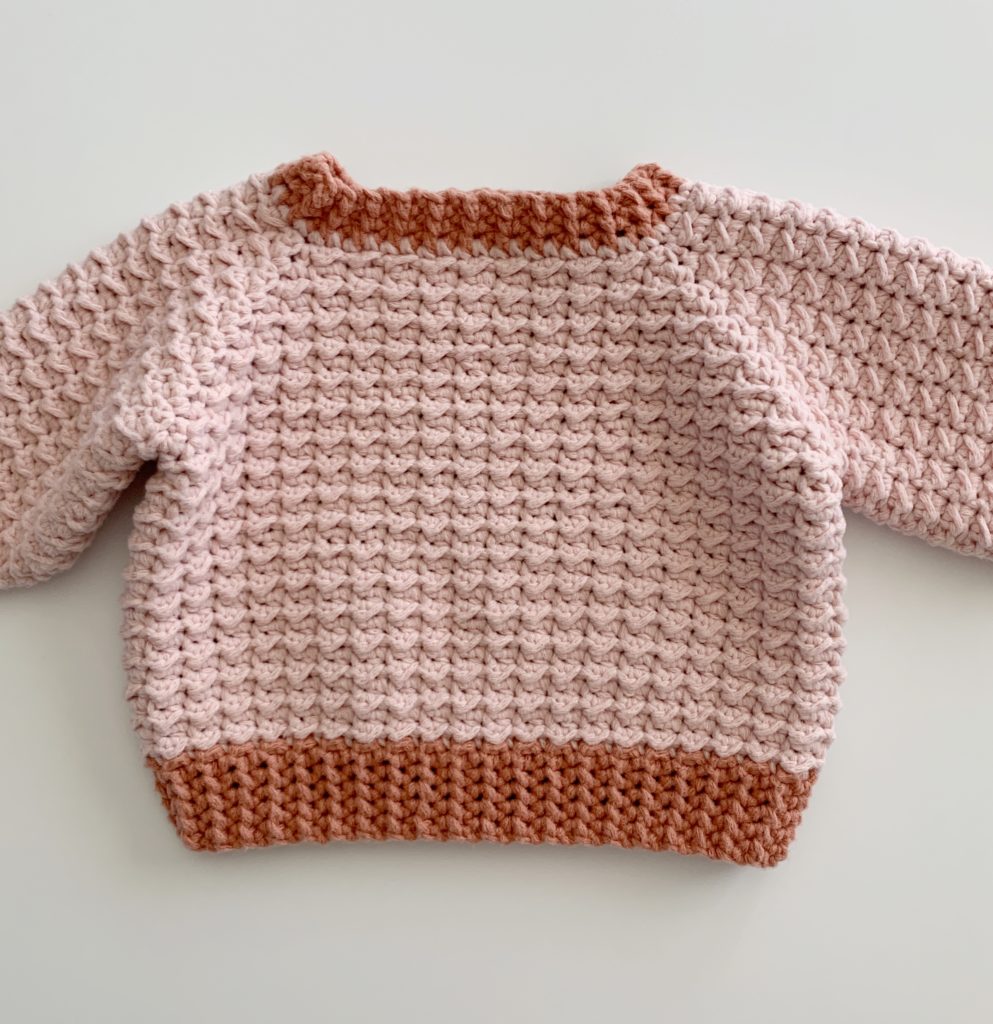 pink crochet baby sweater