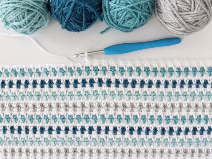 Crochet Speckled Moss Stitch Baby Blanket