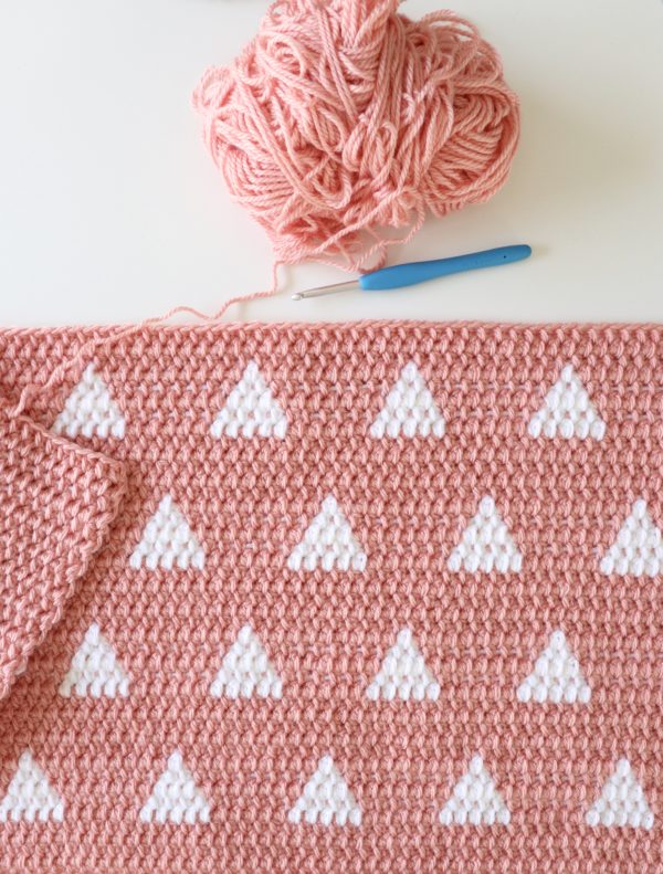 Crochet Triangles Baby Blanket in progress