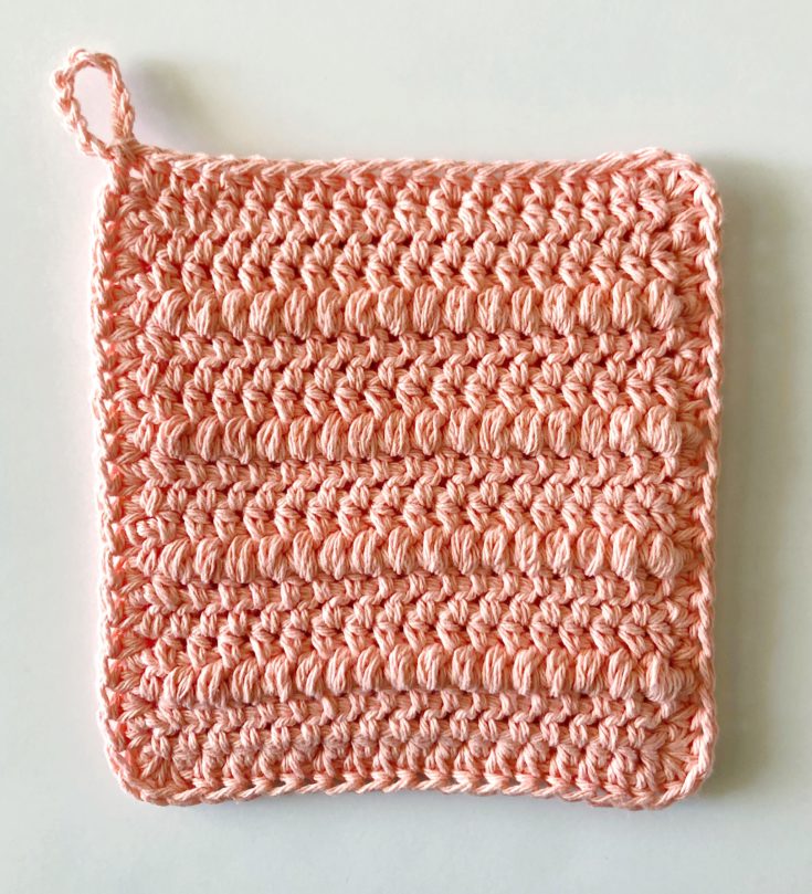 Crochet Puff Stripes Hot Pad