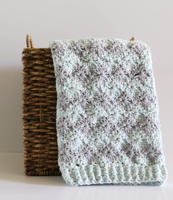 harlequin blanket with chunky marled yarn