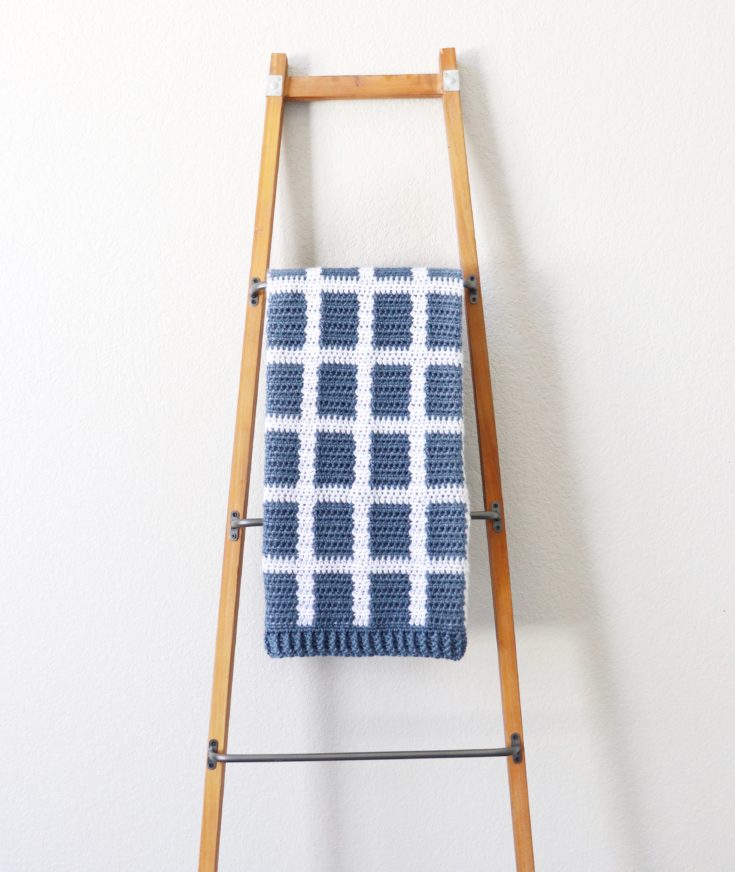 Crochet Windowpane Gingham Baby Blanket