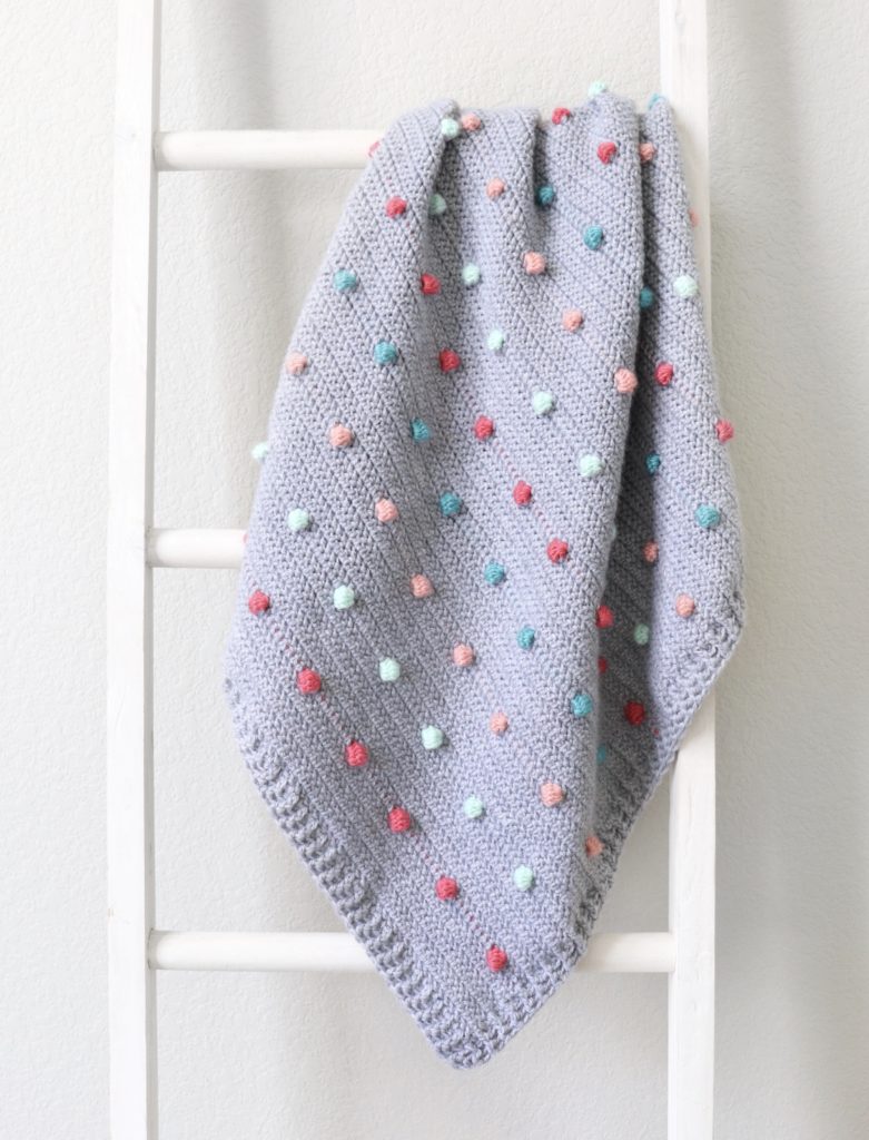 colorful polka dots crochet blanket