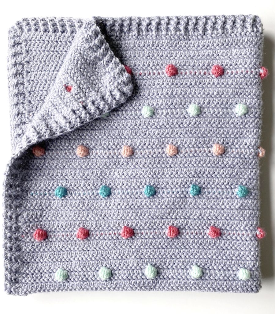 colorful polka dots crochet blanket