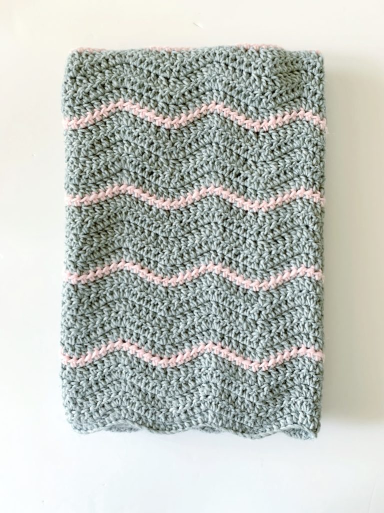 Crochet Thin Stripes Ripple Baby Blanket - Daisy Farm Crafts