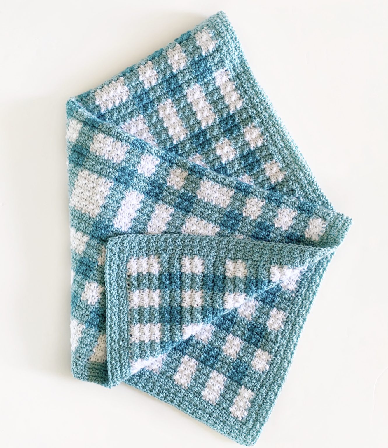 Crochet Nine Square Griddle Stitch Gingham - Daisy Farm Crafts