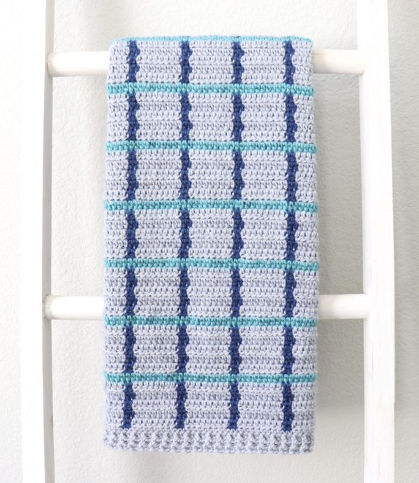 Crochet Three Color Windowpane Baby Blanket - Daisy Farm Crafts