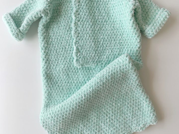 Crochet Velvet Newborn Gown