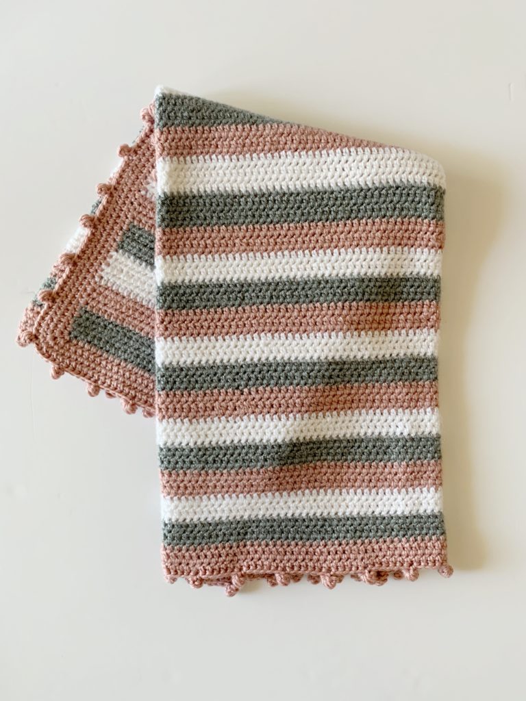 soft stripes dot border blanket