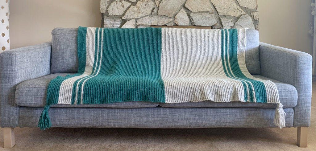 beginner modern stripe throw on couch