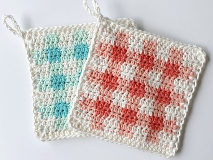 Crochet Picnic Gingham Hot Pads