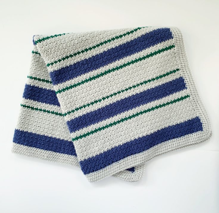 Crochet Griddle Stitch Stripes Baby Blanket