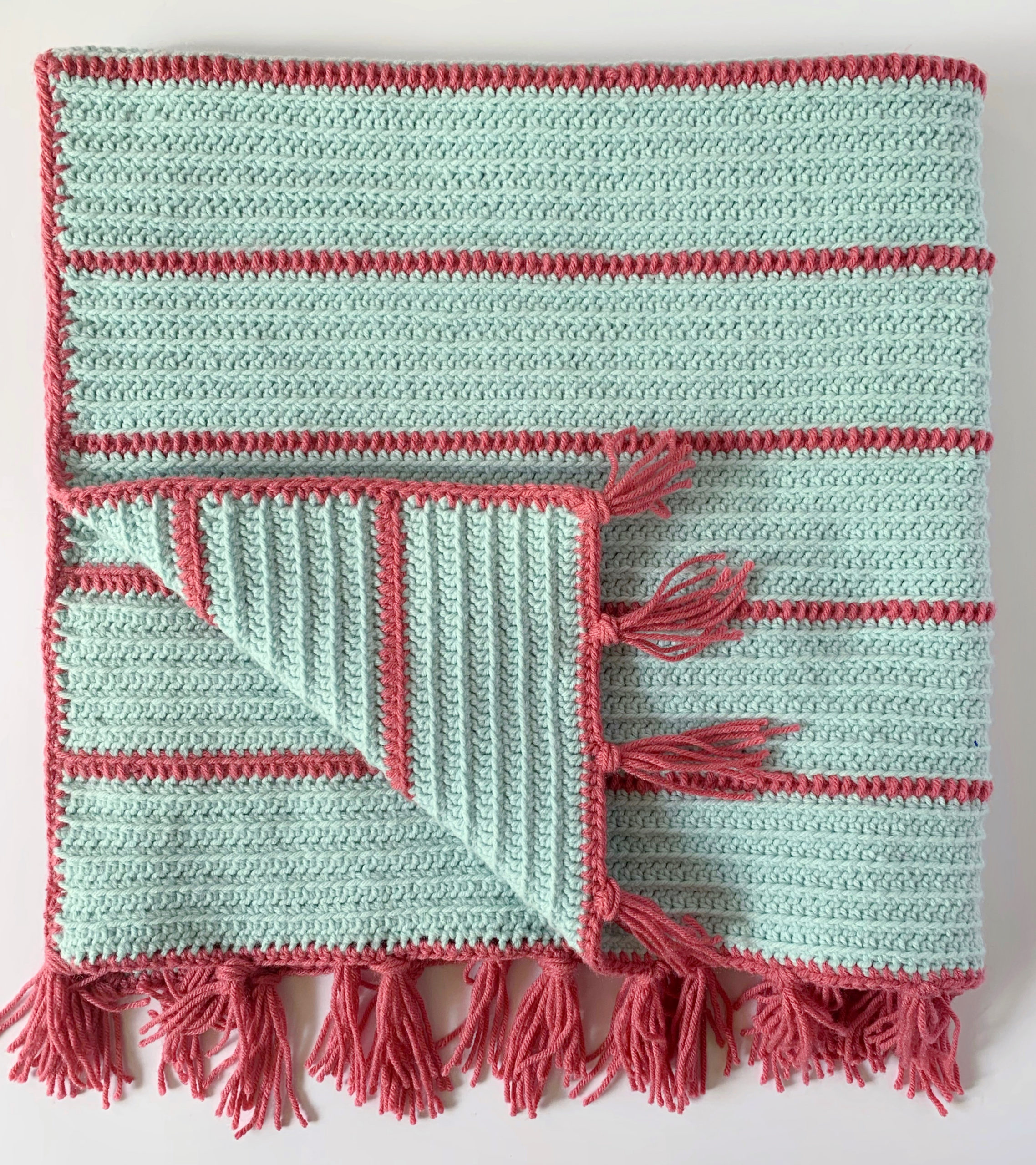 Dreamsicle Summer Striped Crochet hotsell / Mint and Creamsicle Baby Afghan