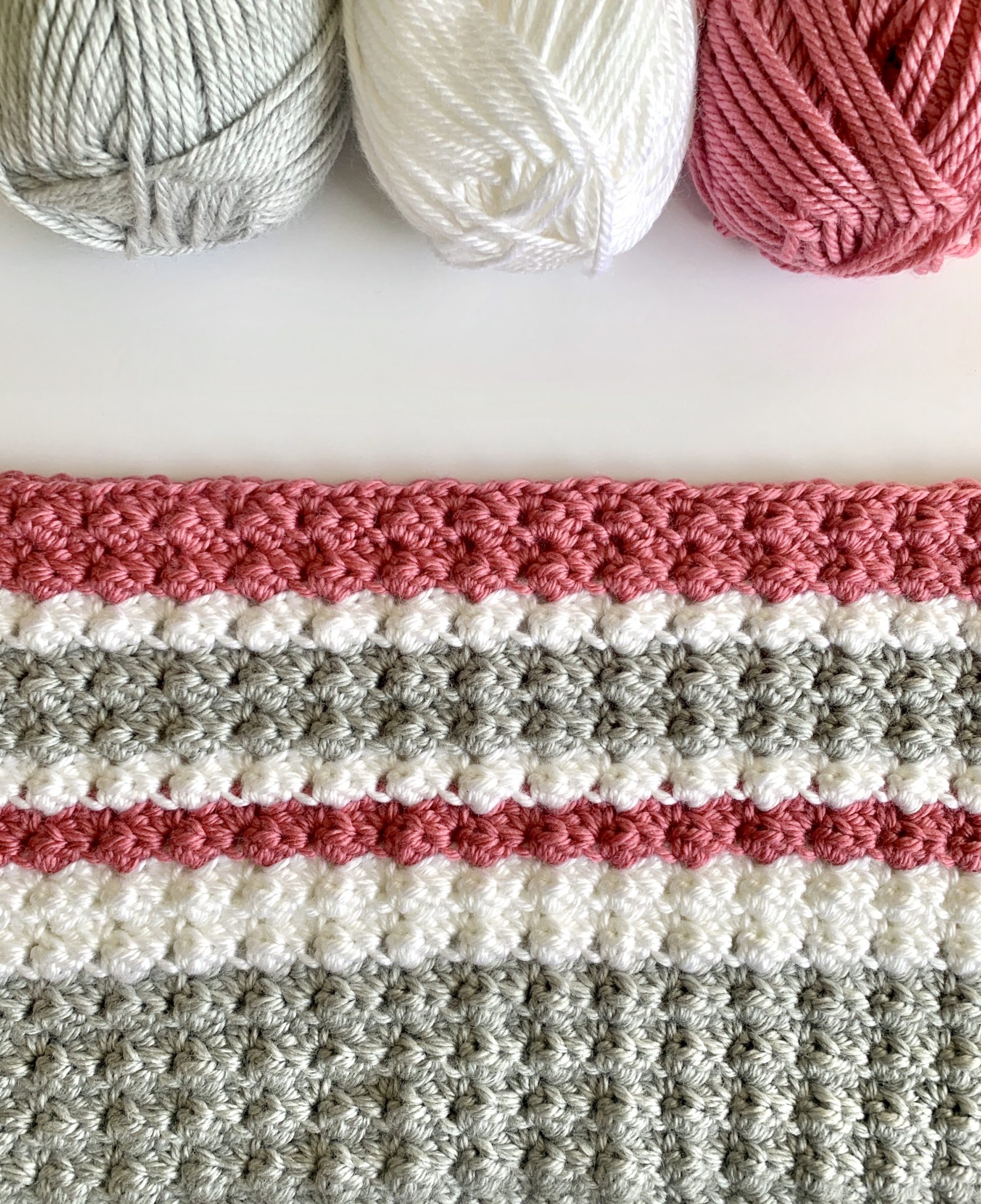 Crochet Sedge Stripes Baby Blanket - Daisy Farm Crafts